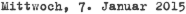 Mittwoch, 7. Januar 2015